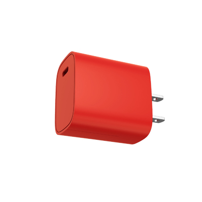 Cargador rojo de la eficacia llano VI Wihte 20W USB C del cargador del enchufe USB de la PC del ABS